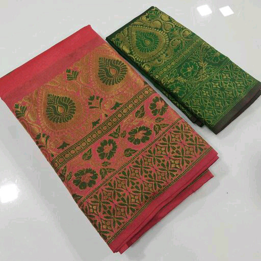 Pink color banarasi silk Jacquard Work saree