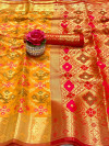 Orange color banarasi silk weaving Patola saree