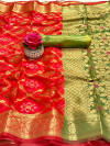 Red color banarasi silk weaving Patola saree