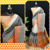 Multi color raw silk saree with  weaving pallu
