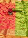 Gajari color banarasi silk weaving Patola saree