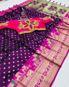Magenta color paithani silk saree with full stitched blouse