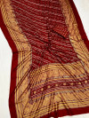 Red color pashmina silk saree with printed work
