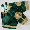 Heavy 3D embroidery work green color blouse