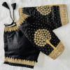 Heavy 3D embroidery work black color blouse