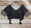 Velvet silk heavy embroidery work black color blouse