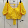 Yellow color pure cotton blouse with chikankari work