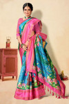 Multi color soft cotton silk saree with digital printed work