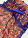 Red color soft cotton saree with printed work