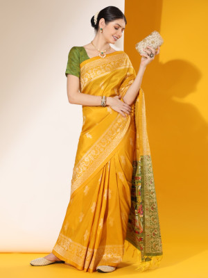 New Designer Soft Cotton With Designer Ikkat Pattern Border & Pallu Saree  -Style Array