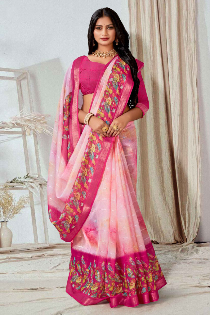 Boutique Kalamkari Printed cotton summer wear saree collection