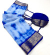 Royal blue color soft chiffon saree with zari weaving work