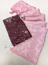 Baby pink color satin silk saree with printed work