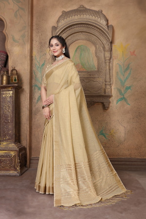 Pure Soft Cotton Saree Online Floral Print Beige