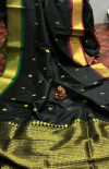 Jacquard weaving silk saree with golden zari work