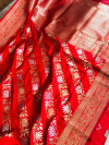 Red color kanchipuram pure silk handloom saree