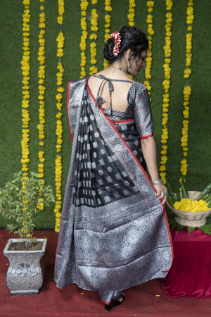 Priyamani in black silver embroidered dhothi saree. #pranaah | Saree  trends, Saree designs, Fancy sarees