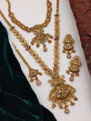 Golden Heavy Necklace Set with choker and Maang Tikka