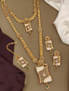 Golden Heavy Necklace Set With choker And Maang Tikka