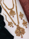Golden Heavy Necklace Set with choker and Maang Tikka