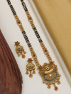 Gold Plated Mangalsutra With Floral Stud Earring