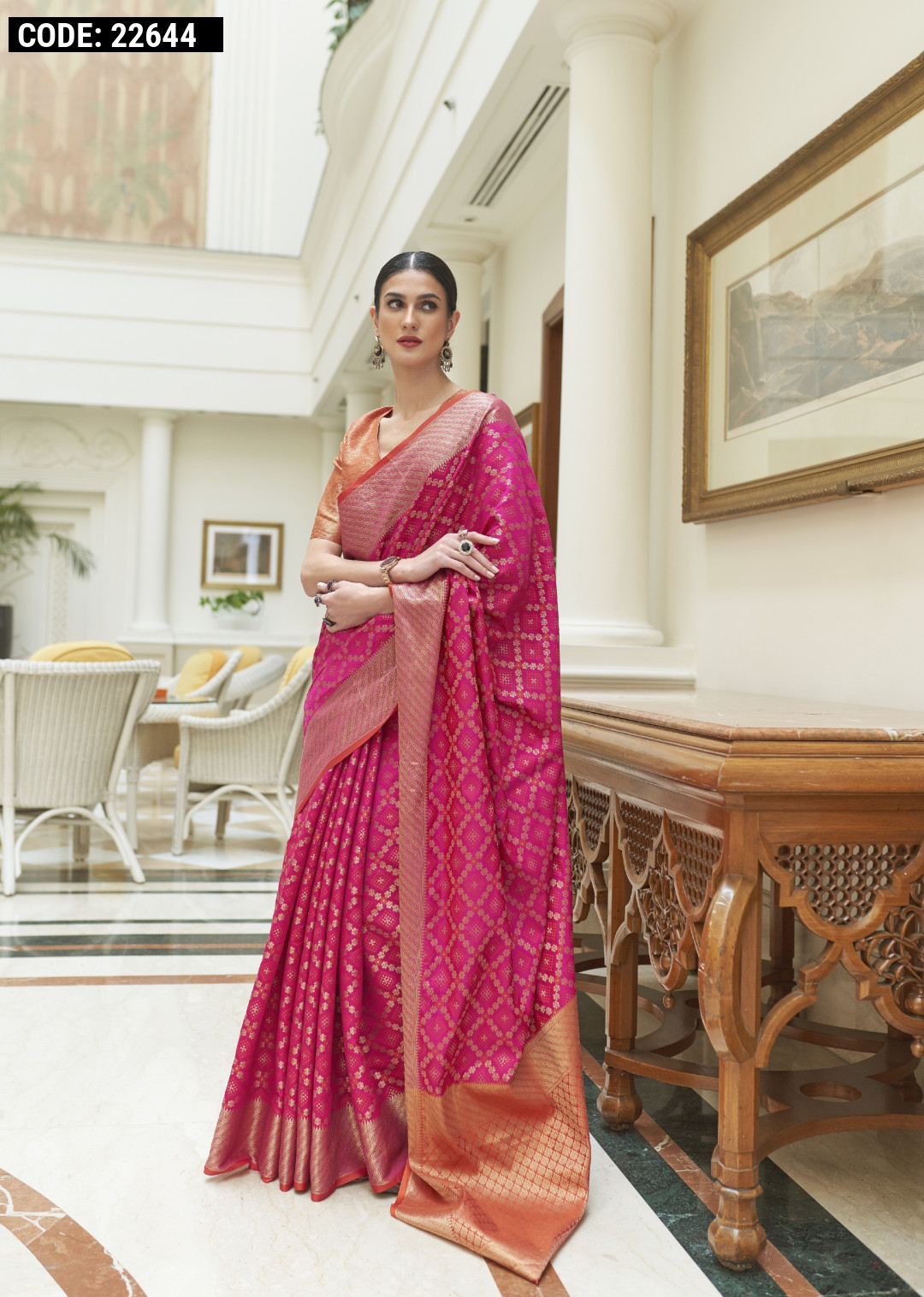 Pink Georgette Saree | Leemboodi