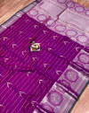 Magenta color pure jacquard weaving saree with zari work