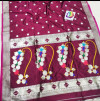 Magenta color banarasi soft silk paithani saree with zari work