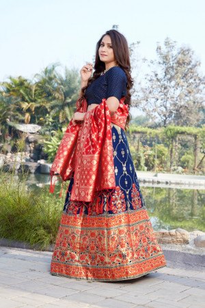 Brocade - A Line Lehenga - Lehenga Cholis: Buy Indian Lehenga Outfits  Online | Utsav Fashion