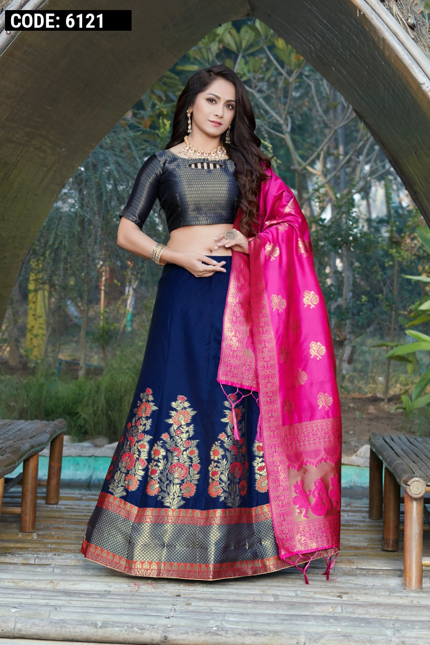 Rangpur Pink Art Silk Lehenga Set With Banarasi Dupatta – Nykaa Fashion