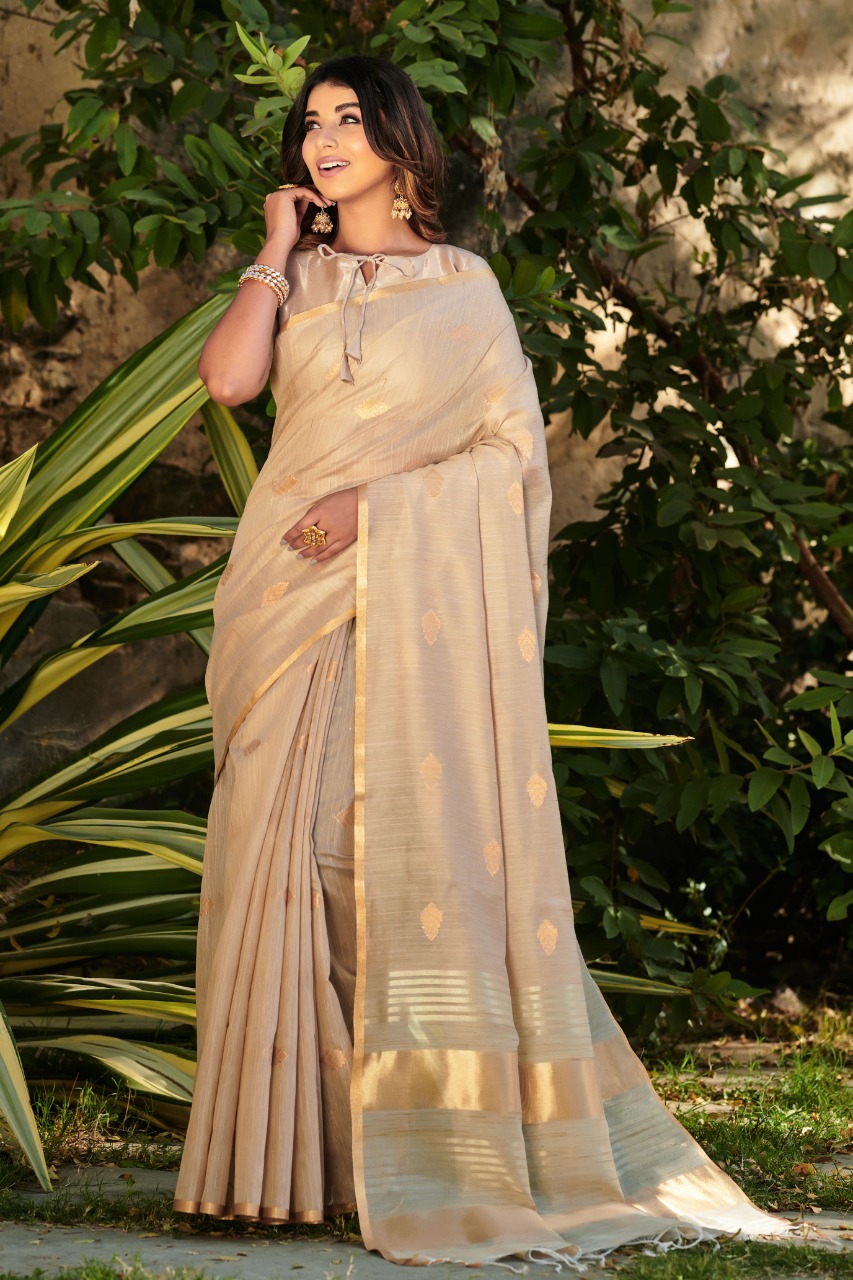 Buy Beige Sarees for Women by AARRAH Online | Ajio.com