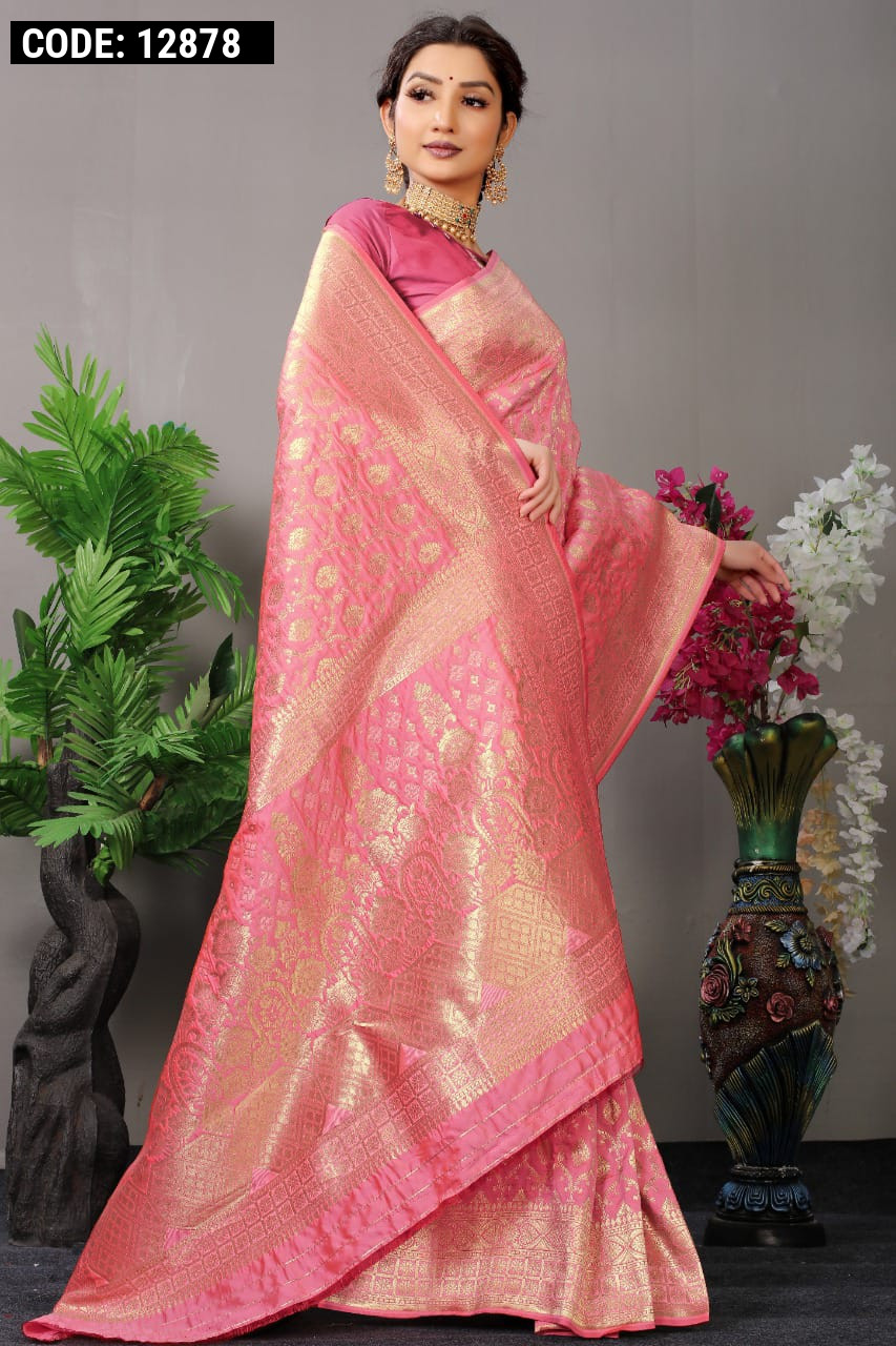 Shiny silk pink saree - G3-WSA55031 | G3fashion.com