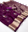 Magenta color organza silk saree with digital printed work