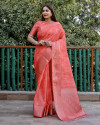 Gajari color dola silk saree with digital printed work