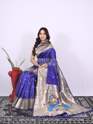 Royal Blue Soft Paithani Saree