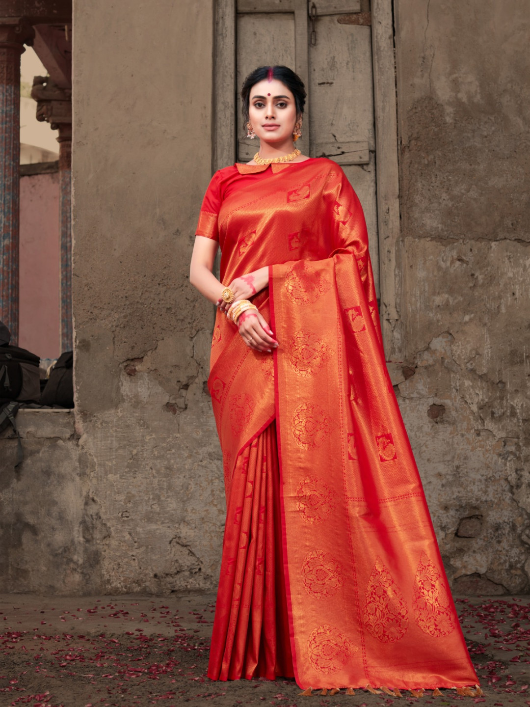 Red Color Bridal Kancheepuram Silk Saree