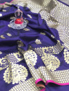 Purple color banarasi silk jecquard work saree with rich pallu