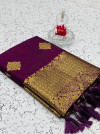 Magenta color soft weaving jacquard saree with rich pallu
