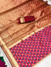 Maroon color soft banarasi silk saree with patola pallu