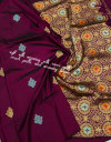 Magenta color soft silk weaving jacquard saree with rich pallu