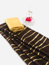 Coffee color satin silk saree with floral print