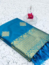 Firoji color soft weaving jacquard saree with rich pallu