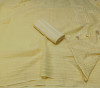 Yellow color linen silk saree with weaving work