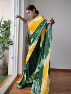 Shibori tie and dye pure georgette saree – Akrithi