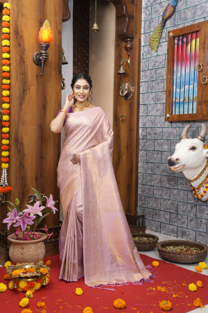 Buy Lavender Soft Cotton Saree Online – RODDUR