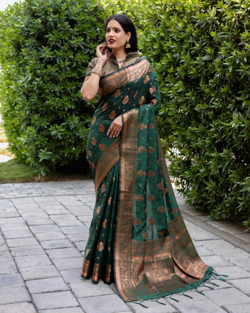 Shop Green Saree Online in USA at AndaazFashion.com