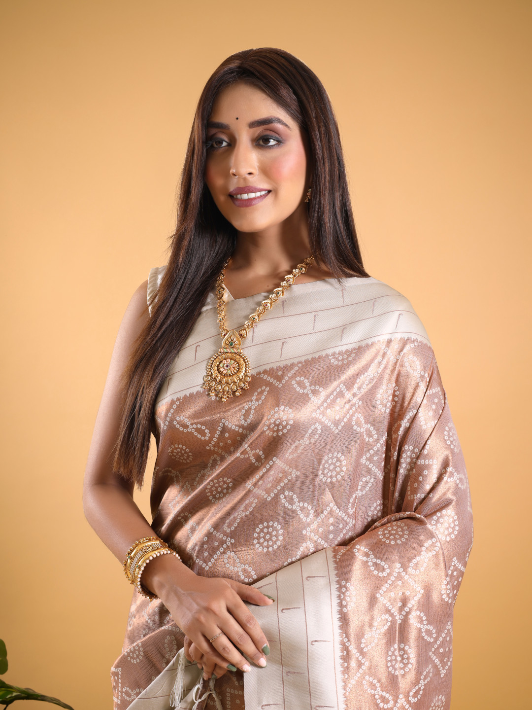 Off White Color Paithani Silk Saree With Zari Weaving Work