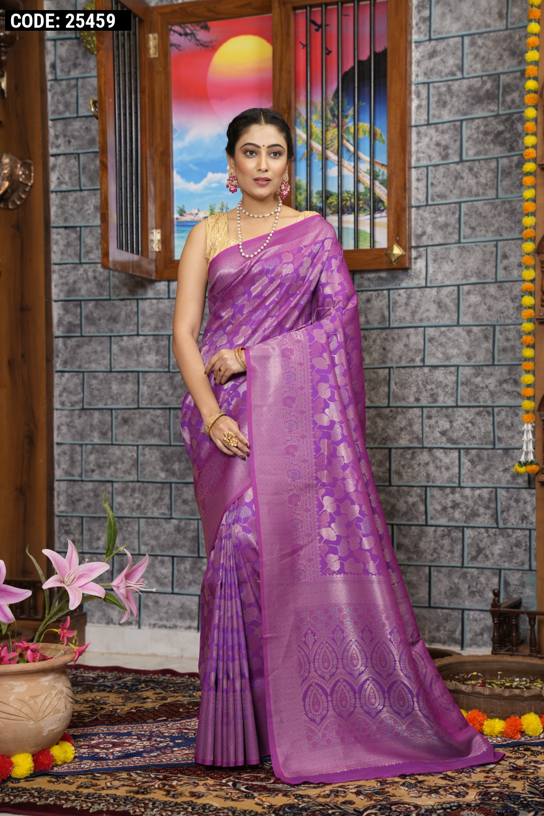 Light Purple Kanjivaram Silk Saree With Weaving Work – Bahuji - Online  Fashion & Lifestyle Store