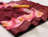 Maroon color handloom linen saree with digital printed work