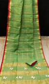 Green color soft doriya cotton saree